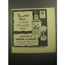 1956 Booth's House of Lords Gin Ad - The one best Martini