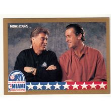 1990-91 Hoops basketball All-Star Checklist Chuck Daly/Pat Riley card #13