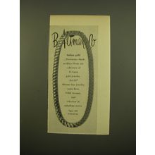 1961 B Altman & Co Necklace, earclips and clip Advertisement - Italian Gold