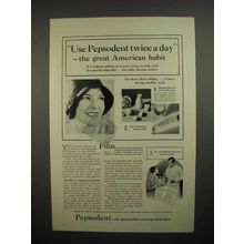 1931 Pepsodent Toothpaste Ad - Use Twice a Day