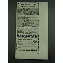 1939 Sergeant's Dog Medicines Ad - They almost got our brother