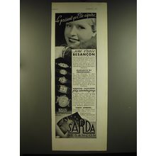 1938 Sarda Besancon Watch Ad - in French - Le present qu'Elle espere
