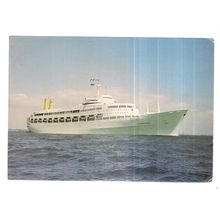 THE "CANBERRA", P & O CRUISE SHIP, used postcard by J Arthur Dixon 1987pm. =