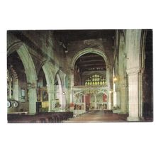 inside, ST. MARY THE VIRGIN, BERKELEY, GLOUCESTERSHIRE. unused vintage postcard