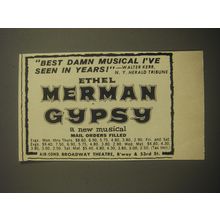 1959 Gypsy Musical Ad - Ethel Merman - Best damn musical I've seen in years