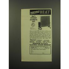 1949 Burnham Portable Electric Steam Radiator Ad - Portable heat