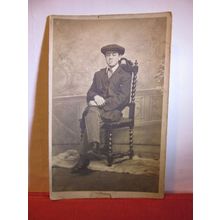 SMOKING! antique portrait photograph postcard by Coles Royal Studios, Peckham #