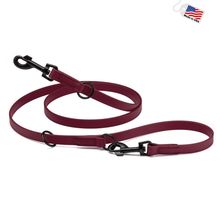 Dog Pet Adjustable Multi-Purpose Leash - W3/4" x L7' - Merlot Burgundy