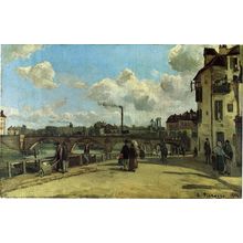 view-of-pontoise-quai-au-pothuis-1868 Poster Canvas Movie Film Print A0 A1 A2 A3