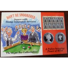 Snooker Stamp Insurance Services advertising mint colour postcard Don't be snook