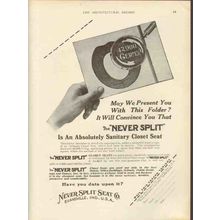 never split seat company 1912 absolutely sanitary closet vintage ad