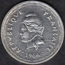 1966 New Hebrides 100 Francs Silver Coin