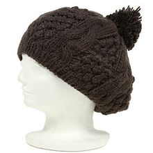 Cap - Knitted Beanie w/ Pom Pom - Brown - HT-H1282BR