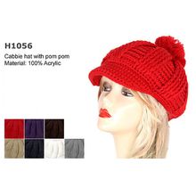 Cap - Knitted Beane W/ Pom Pom - HT-H1056