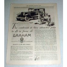 1930 Graham Standard Six Town Sedan Car Ad - Contrast
