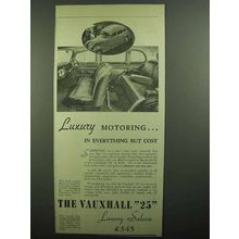 1939 Vauxhall 25 Luxury Saloon Ad - Luxury Motoring