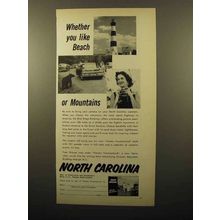 1960 North Carolina Tourism Ad - Whether You Like Beach