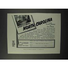 1960 North Carolina Tourism Ad - Historic