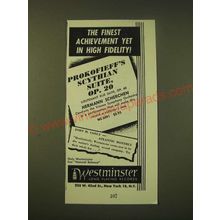1951 Westminster Long Playing Records Ad - The finest achievement yet