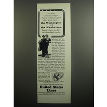 1937 United States Lines Ad - For sheer American comfort