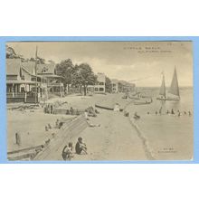 CT Milford Myrtle Beach Beach Scene w/Bathers and Sailboats and Rowboats~535