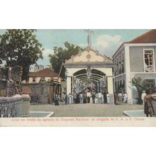 Sao Tome Guinea Arco Em Frente Empreza Nacional African Postcard