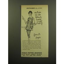 1959 Saks Fifth Avenue Fashion Ad - Write for our new Maternity Booklet