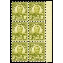 589, Mint NH 8c Perfed 10 - F-VF BLOCK OF SIX Cat $360.00