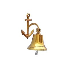 Brass Plated Hanging Anchor Bell 10"