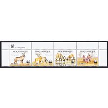 Mozambique WWF Roan Antelope Strip of 4v WWF Logo 2010 MNH MI#3658-3661 Sc#1930