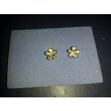 silver tone glitter stud flower pierced Fashion Women Earrings