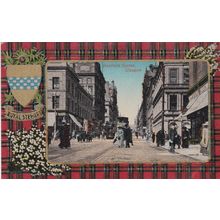 ED 159 GLASGOW - RENFIELD STREET. PRINTED POSTCARD. ROYAL STEWART TARTAN BORDER