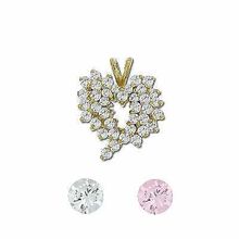 Sterling Silver Vermeil CZ Cluster Heart Pendant
