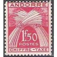 Andorre Français 1943 Michel Taxe 25 Neuf * Cote (2008) 6.00 € Paille