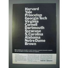 1966 North Carolina Development Ad - Harvard Yale