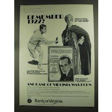 1972 Bank of Virginia Ad - Bill Tilden, The Sheik