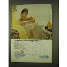 1973 Tampax Tampons Ad - Every Girl Desrves Pampered