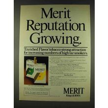 1978 Merit Cigarettes Ad - Reputation Growing