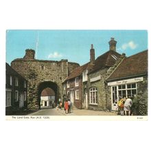 THE LAND GATE, (A.D. 1329) RYE, EAST SUSSEX vintage used postcard 1976 pm =