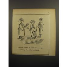 1952 American Airlines Ad - cartoon by Bernard Wiseman - Graduation