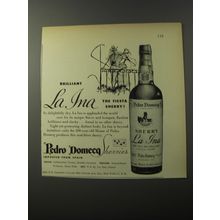 1953 Pedro Domecq La Ina Sherry Ad - Brilliant La Ina The Fiesta Sherry