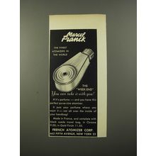 1954 French Atomizer Corp. Marcel Franck Atomizers Ad - The Week-End