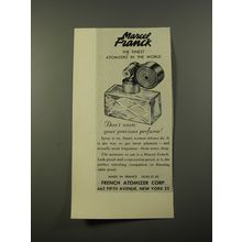 1954 French Atomizer Corp. Marcel Franck Atomizers Advertisement