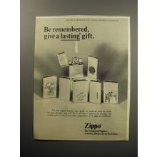 1971 Zippo Cigarette Lighters Ad - Be remembered give a lasting gift