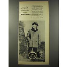 1956 Zero King Thorobred Coat Ad - Typically Zero King
