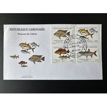 Gabon 1999 FDC 1er jour Mi. 1480-1483 Poissons Fische Fishes faune Fauna RARE !
