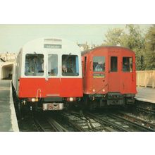 District Line 1979 Train at Ealing Broadway London Tube Station Postcard