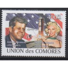 Comores 2008 USA John F. Kennedy Monroe Apollo 11 Espace Mi. I-VI Bl. I Unissued
