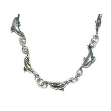 Sterling Silver Arched Dolphin Side View Ankle Bracelet