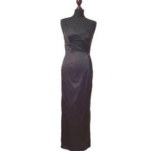 H&M Black Satin, Straps, Slip Long Dress 10 UK